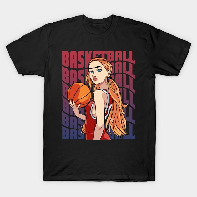 Women's Basketball I Play Like A Girl Female Hoops T-Shirt by Noseking